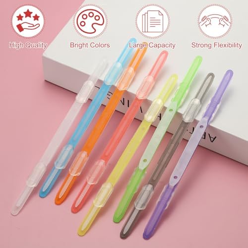 PATIKIL 20 Pcs Loose-Leaf Paper Binding Clamps, Transparent White Plastic Paper Organizers Notebook Fasteners Reusable Prong Binder Clip for Home Office File Report Chart Documents