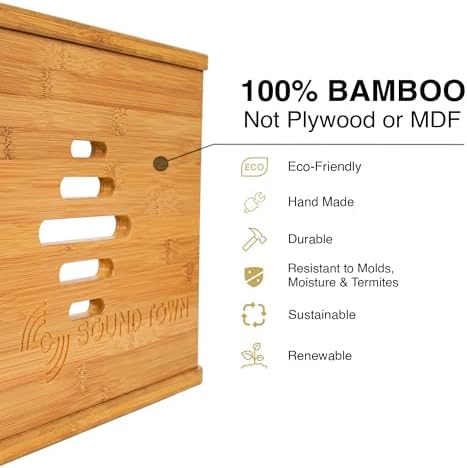Sound Town DIY Solid Carbonized Bamboo Slanted 20U Studio Rack (12U Top + 8U Lower), with 2U Bottom Storage, Slide-Out Tray, Caster, For Recording Room, Home Studio (STBR-ST20T)