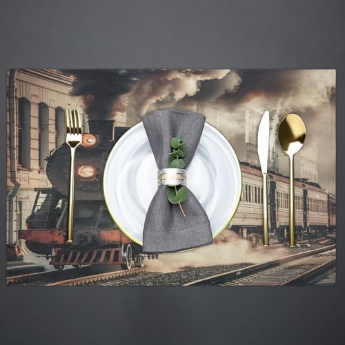 Placemats Set of 4 Washable Linen Place Mats Cloth Table Mats 12x18 Inch