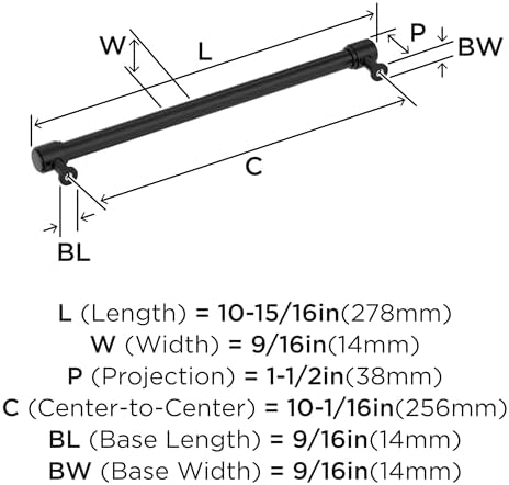 Amerock 10-1/16" Faircrest Matte Black Drawer Pull
