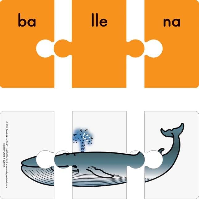 Really Good Stuff, Spanish Syllable Puzzles, 40 Puzzles, Ages 5+, Grades K+