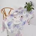 Purple Butterfly Tablecloth, Watercolor Pink Butterfly Abstract Cartoon Print Table Cloth for Farmhouse Kitchen Dinning Room Picnic Parties Home Decor 55x55in
