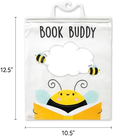 CTP Bee a Reader Book Buddy Bags 12-Pack 12 Bags with snap Closure Handles (Creative Teaching Press 11172)