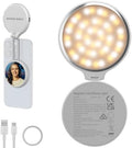 NEEWER Basics Magnetic LED Selfie Light Compatible with MagSafe iPhone, Desk Stand Phone Holder with Makeup Mirror 1160lx/0.2m 900mAh CRI95 Fill Lighting for Video Recording Streaming, White NL48R