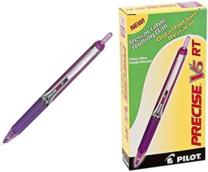 PILOT Precise V5 RT Refillable Rollerball Pens, Purple, Pack of 12