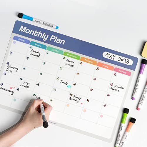loukin Static Cling Dry Erase Calendar 3 Pack, Monthly Planner & Checklist