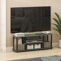 Furinno Turn-N-Tube 3-Tier Toolless Assembly TV Stand, Sage Green | for TV up to 50 Inch, Open Frame Rectangular Entertainment Center with Storage Shelf, TV Console, for Living Room, Bedroom
