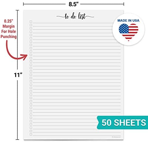 321Done To Do List Notepad, Letter 8.5x11, 50 Sheets, Left Margin Notes