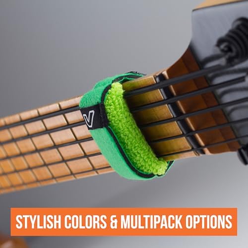 Gruv Gear Fret Wrap & Guitar Mute, Fretwrap for Acoustic, Electric & Bass | String Dampener Recording, Tapping & Practice Accessory (3 Pack, Small Green, Fits 4 String Bass, 6 String Guitar)