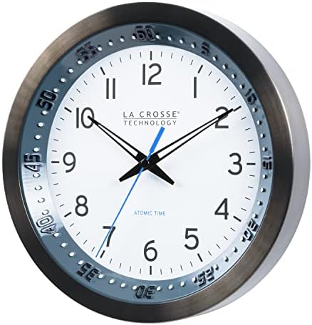 La Crosse Technology Atomic Wall Clock, Metal, 10" (404-54667)