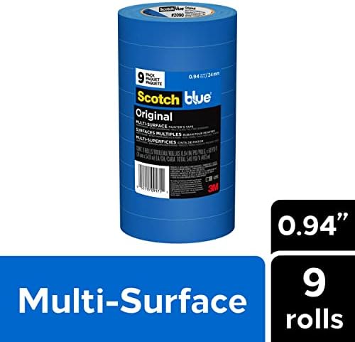 ScotchBlue Original Multi-Surface Painter's Tape 1 Inch Wide, 9 Rolls