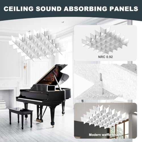 Acoustic Ceiling Panels Sound Absorbing Panels, Lattice White