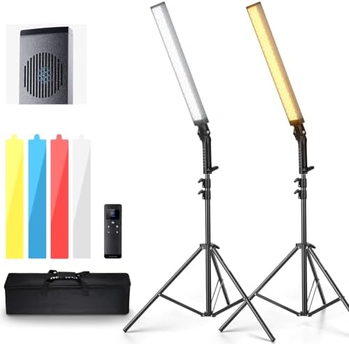 NEEWER Handheld 2.4G LED Video Light Stick Kit, Upgraded 40W Dimmable 3200K-5600K CRI97 with Stands/Filters/Carry Bag for Gaming Photography YouTube TikTok Video Recording, BH20B Ultra