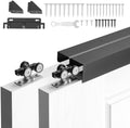 VEVOR Bypass Sliding Door Hardware Kit, 6 ft Aluminum Alloy Dual-Track Bypass Door Hardware, Smooth and Quiet Sliding, Easy to Install, for 1" to 1 3/4" Thickness 36" Width 2 Door System, for Closet