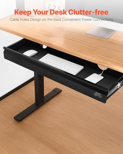 VEVOR Under Desk Drawer Slide Out, 33inch Under Desk Mounted Pull-out Drawer Attachment, Hidden Under Counter Drawers for office Home Sit Stand Workstation, Black