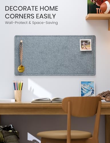 Fluxynara 35" x 17.1" Bulletin Board, Blue Gray
