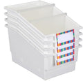 Really Good Stuff White Chapter Book Classroom Library Bins with Dividers