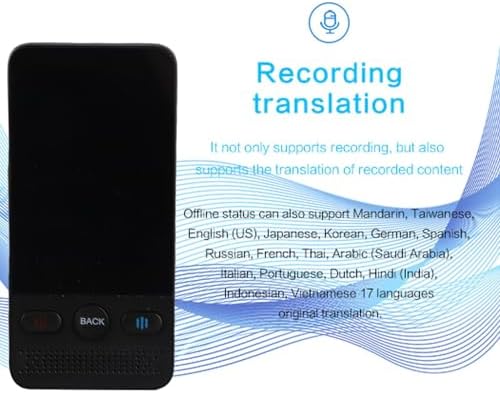 Zunate Language Delay Unit 2 Way Real Time Smart Voice Translator 138 Language Registration 1 GB 8 GB WiFi for Travelers Students Businessmen Black