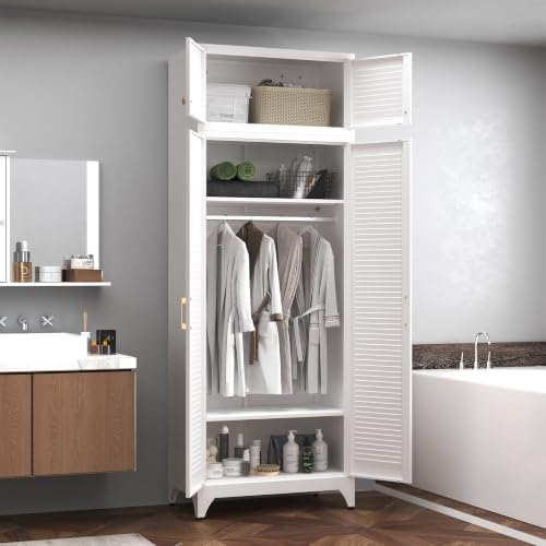 Steeloong 86"Armoire Wardrobe Close,Metal Wardrobe Cabinet with Hanging Rod