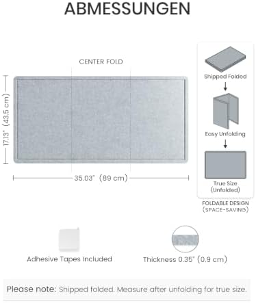 Fluxynara 35" x 17.1" Bulletin Board, Blue Gray