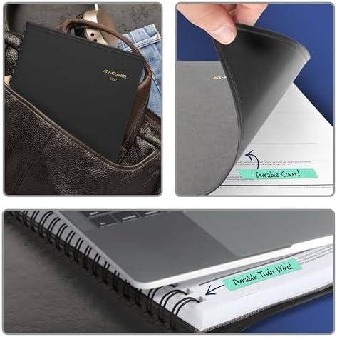 AT-A-GLANCE 2027 Appointment Book Planner, Daily Group Planner, 8" x 11", Two Person, Quarter-Hour, Black (702220527)