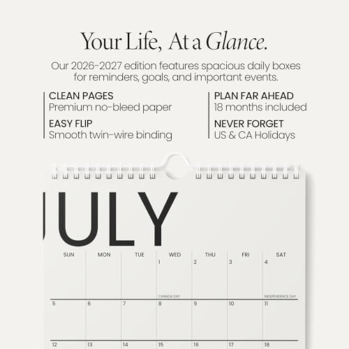 Karto Wall Calendar 2026-2027 8.5x11 in - Big Text