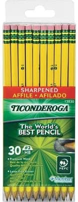(3 Pack Value Bundle) DIX13830 Pre-Sharpened Pencil, #2, Yellow Barrel, 30/Pack