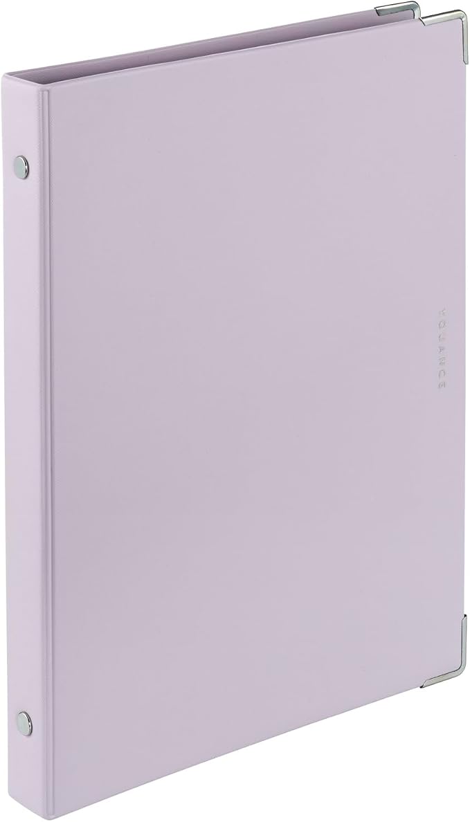 Maruman YOUANCE 20-Ring Binder, Holds 70 Sheets A5 5.83"x8.27", Purple | Durable Vinyl Cover, Storage Pocket, Includes 10 3mm Graph Paper Sheets & Clear Sheet Protector, Made in Japan