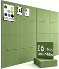 48" x 48" Cork Board Alternative, 16 Pack Felt Bulletin Board Tiles with 30 Adhesive Tabs Wall Push Pin Board for Office Classroom Bedroom Decor