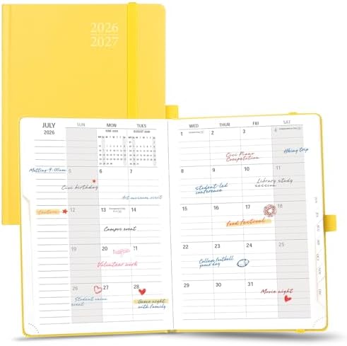 POPRUN Monthly Planner 2026-2027, 6.25" x 8.5", Academic Calendar Book