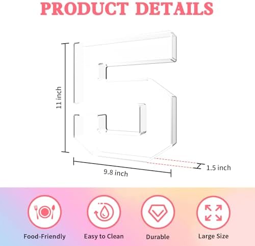11" Acrylic Number Charcuterie Tray, Fillable Charcuterie Box (Number 5)