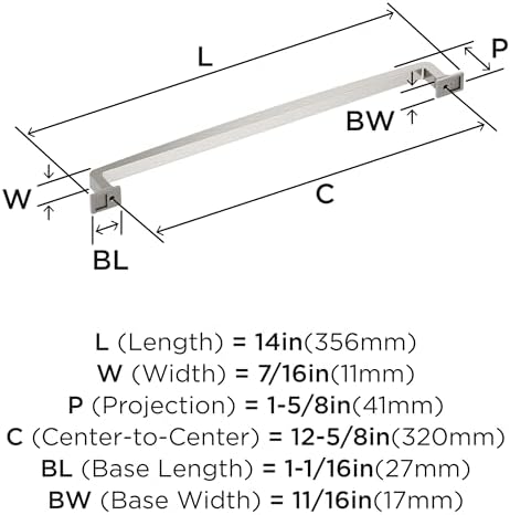 Amerock 12-5/8" Westerly Satin Nickel Drawer Pull