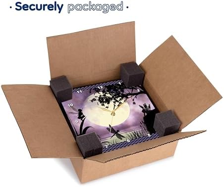 3dRose dpp_35668_2 Fairies and Dragonflies with an Purple Moon Wall Clock, 13 by 13-Inch