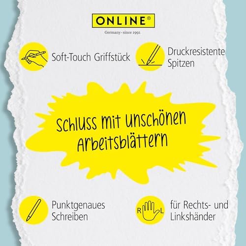 Online magiXX Erasable Pen Black I Gel Pen Blue Erasable with 0.7 mm Line Width I Rollerball Pen for Learning to Write Office I Erasable Pen Set I Erasable Ballpoint Pen Student