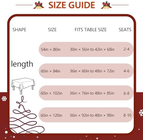DWCN Christmas Checkered Tablecloth, 54 x 80 Inch, Rectangular, Red