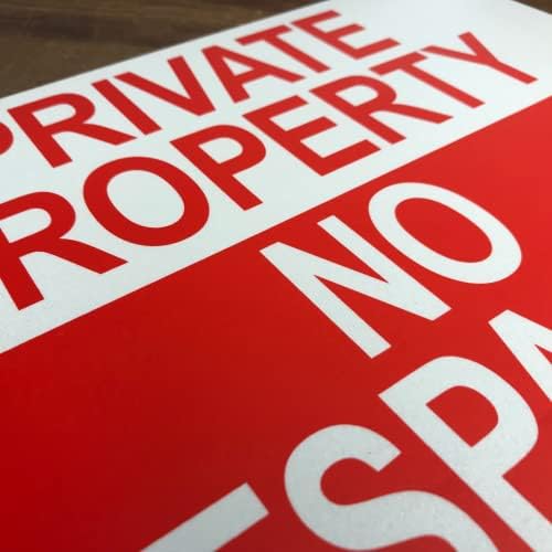 TRADESAFE Private Property No Trespassing Sign, Quick Install Aluminum Safety Sign, Light Reflective, UV-Resistant, Waterproof, 14” X 10” No Trespassing Signs Private Property