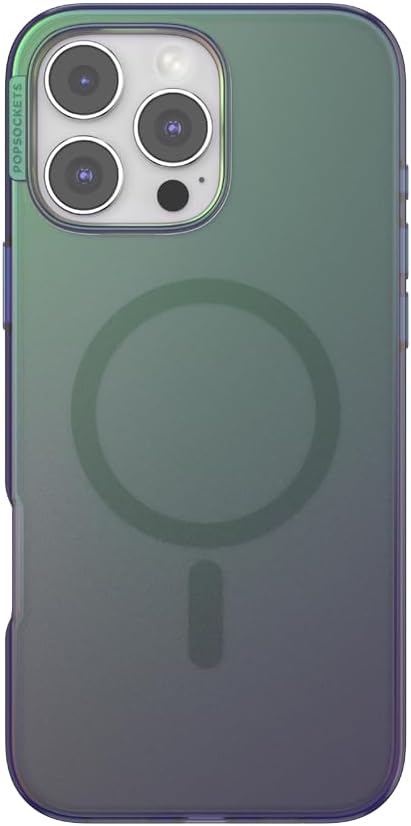 PopSockets iPhone 16 Pro Max Phone Case with MagSafe, Wireless Charging Compatible, Green - Nightshade