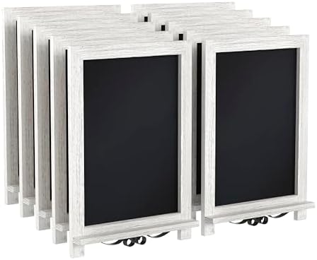 Flash Furniture 12x17 Tabletop Magnetic Chalkboard, Whitewashed, 10-Pack
