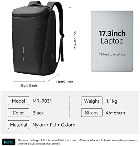 MARK RYDEN Business Backpack for Men, Waterproof High Tech Backpack with Sport Car Shape Design and USB Charging Port, Travel Laptop Backpack Fits 17.3 Inch Notebook (YKK-2 Pockets)