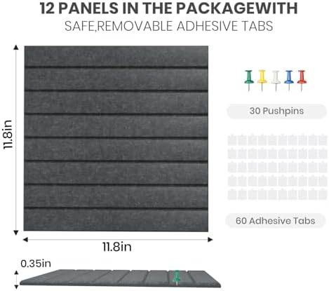 48" x 36" Large Felt Bulletin Board, Eight-Stripe Dark Gray