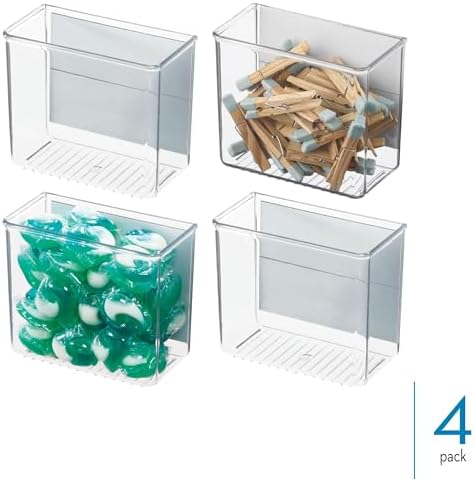 iDesign Magnetic Small Clear Plastic Organizer Bins, 4-Pack