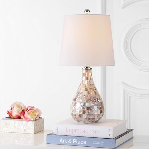 JONATHAN Y Mona Coastal Mini LED Table Lamp 20.5" Bedside, Seashell