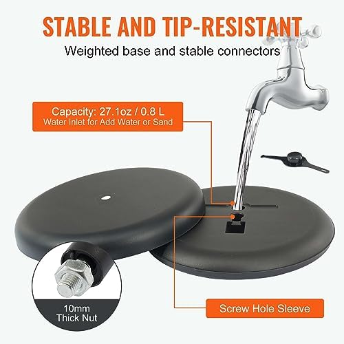 VEVOR Pedestal Sign Holder, 11 x 17 Inch Vertical and Horizontal Adjustable Poster Stand, Heavy-Duty Floor Standing Sign Holder with Round Base for Display, Advertisement, and Outdoor, Black