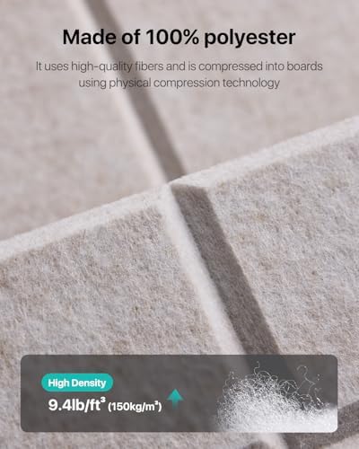 Soundsbay Sound Proof Foam Panels for Walls Self-Adhesive, 12-Pack 12"X12"