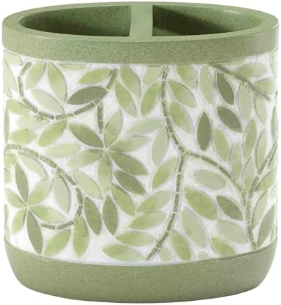 Avanti Linens - Toothbrush Holder, 100% Hand-Painted Resin Bathroom Accessories, Botanical Home Decor (Stratford)
