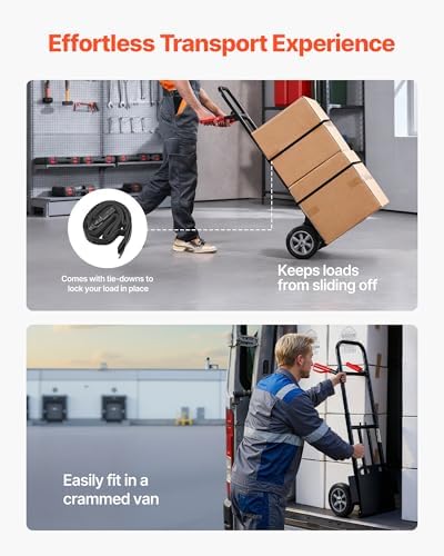 VEVOR Hand Truck, 600 lbs Load Capacity, Heavy-Duty Truck Dolly with Wheels