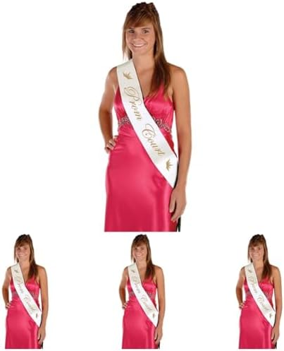 Beistle Prom Court Satin Sash Party Accessory (1 count) (1/Pkg) (Pack of 4)