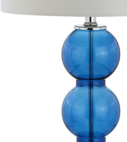 JONATHAN Y Bella 27" Glass Table Lamp, Cobalt Blue/Chrome, Set of 2