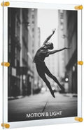 Azar Displays 105540-GLD Acrylic Floating Double Panel Wall Frame,30" x 40" Graphic Size, Overall Frame Size: 34" x 44", Gold