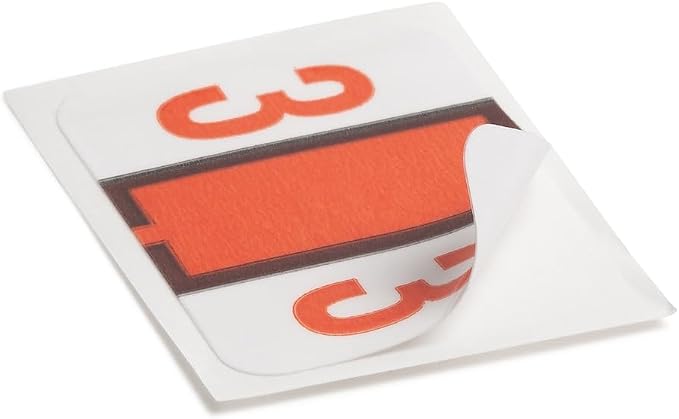 Smead BCCRN Bar-Style Color-Coded Numeric Label, 3, Label Roll, Dark Orange, 500 Labels per Roll (67373)